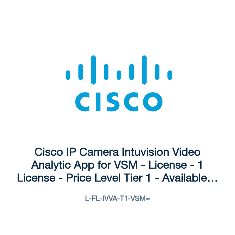 L-FL-IVVA-T1-VSM=: Cisco IP Camera Intuvision Video Analytic App for VSM