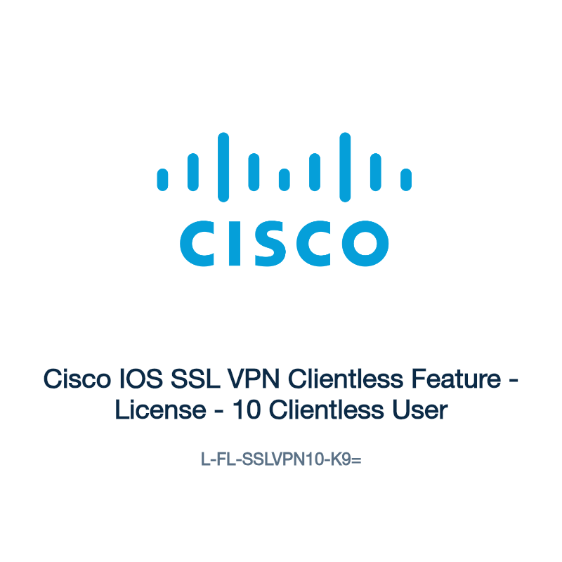 L-FL-SSLVPN10-K9=: Cisco IOS SSL VPN Clientless Feature