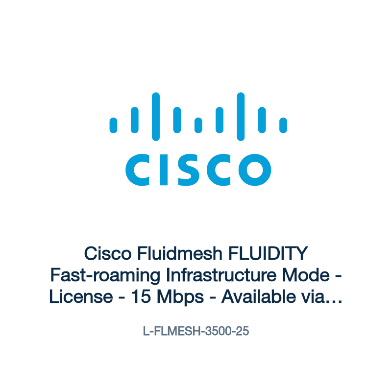 L-FLMESH-3500-25: Cisco Fluidmesh FLUIDITY Fast-roaming Infrastructure Mode
