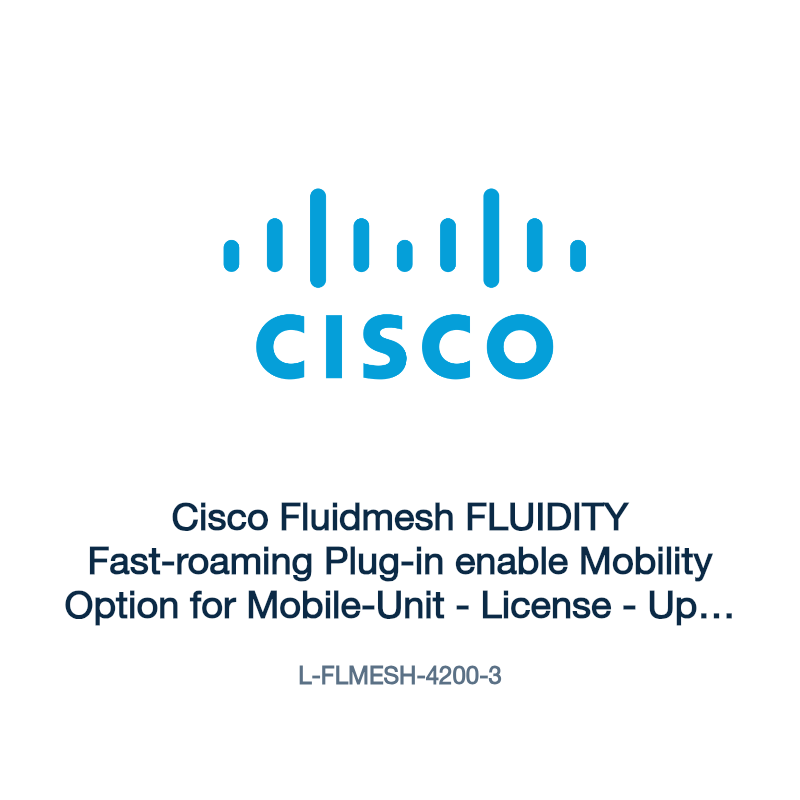 L-FLMESH-4200-3: Cisco Fluidmesh FLUIDITY Fast-roaming Plug-in enable Mobility Option