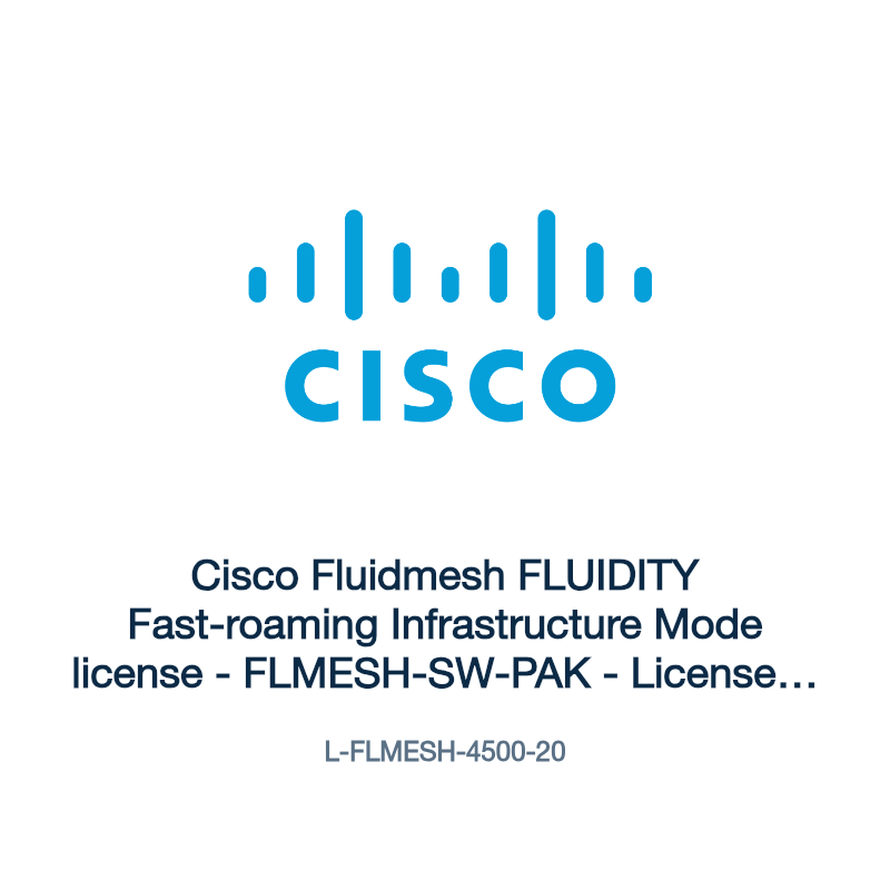 L-FLMESH-4500-20: Cisco Fluidmesh FLUIDITY Fast-roaming Infrastructure Mode license
