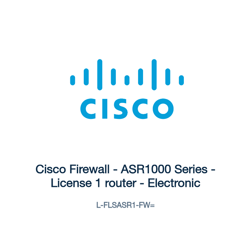 L-FLSASR1-FW=: Cisco Firewall - ASR1000 Series - License 1 router - Electronic