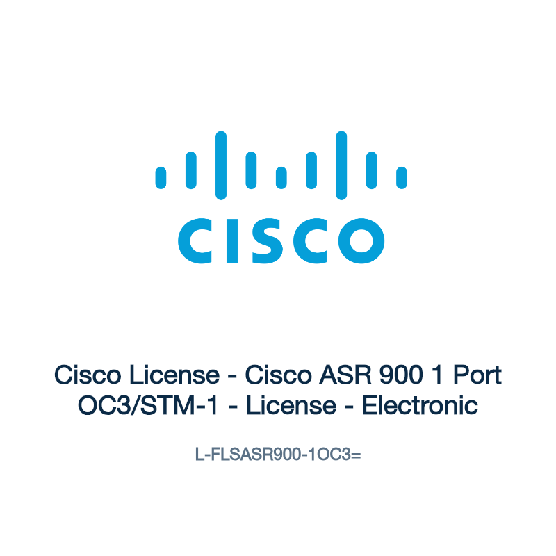 L-FLSASR900-1OC3=: Cisco License - Cisco ASR 900 1 Port OC3/STM-1 - License - Electronic