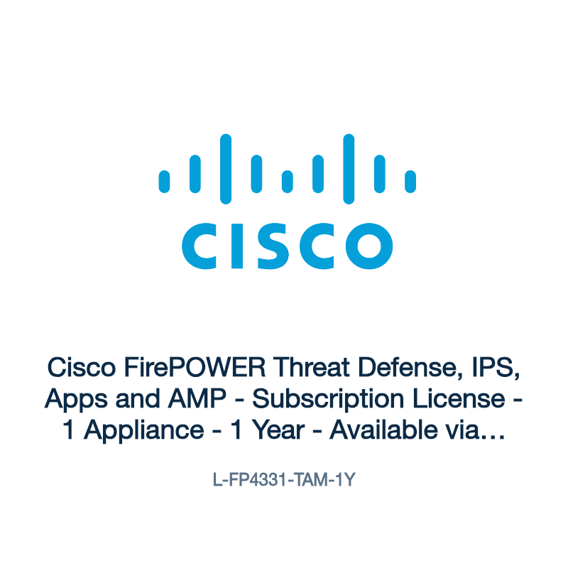 L-FP4331-TAM-1Y: Cisco FirePOWER Threat Defense, IPS, Apps and AMP