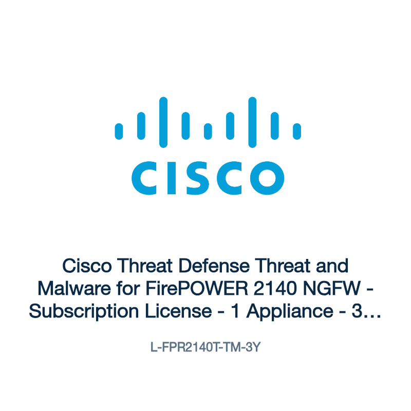 L-FPR2140T-TM-3Y: Cisco Threat Defense Threat and Malware for FirePOWER 2140 NGFW