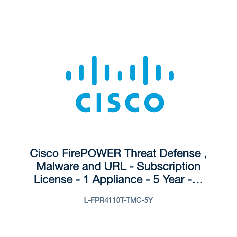 L-FPR4110T-TMC-5Y: Cisco FirePOWER Threat Defense , Malware and URL