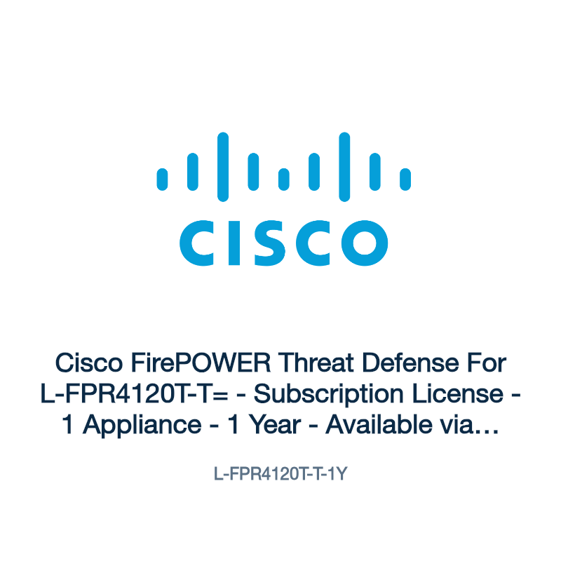 L-FPR4120T-T-1Y: Cisco FirePOWER Threat Defense For L-FPR4120T-T=