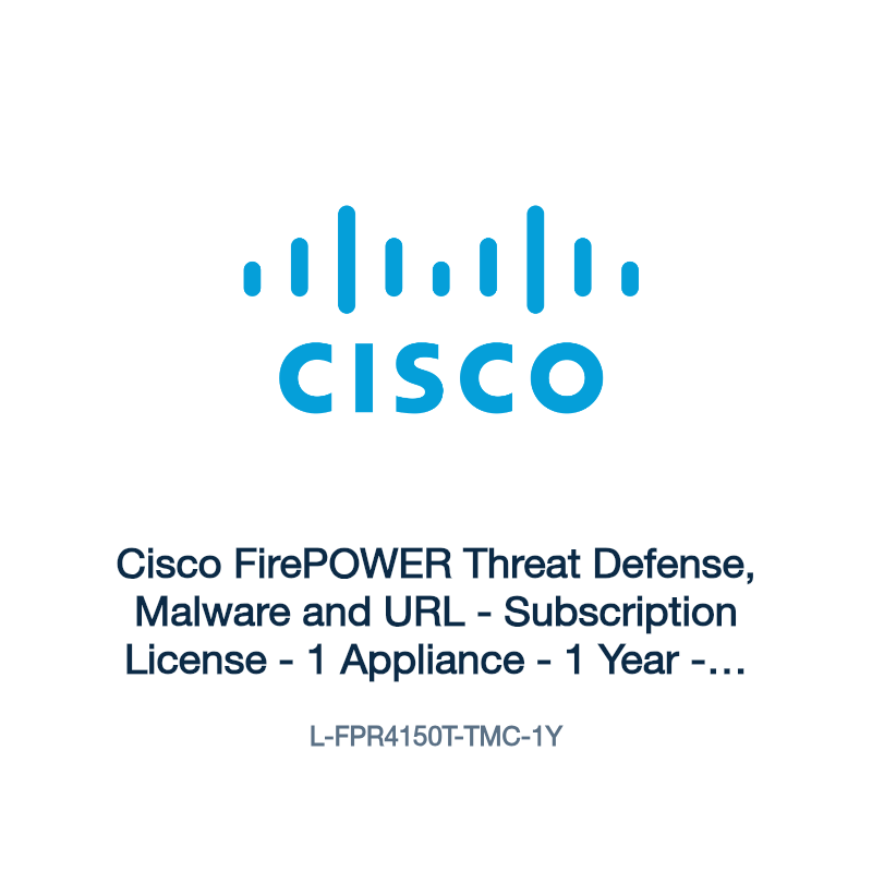 L-FPR4150T-TMC-1Y: Cisco FirePOWER Threat Defense, Malware and URL