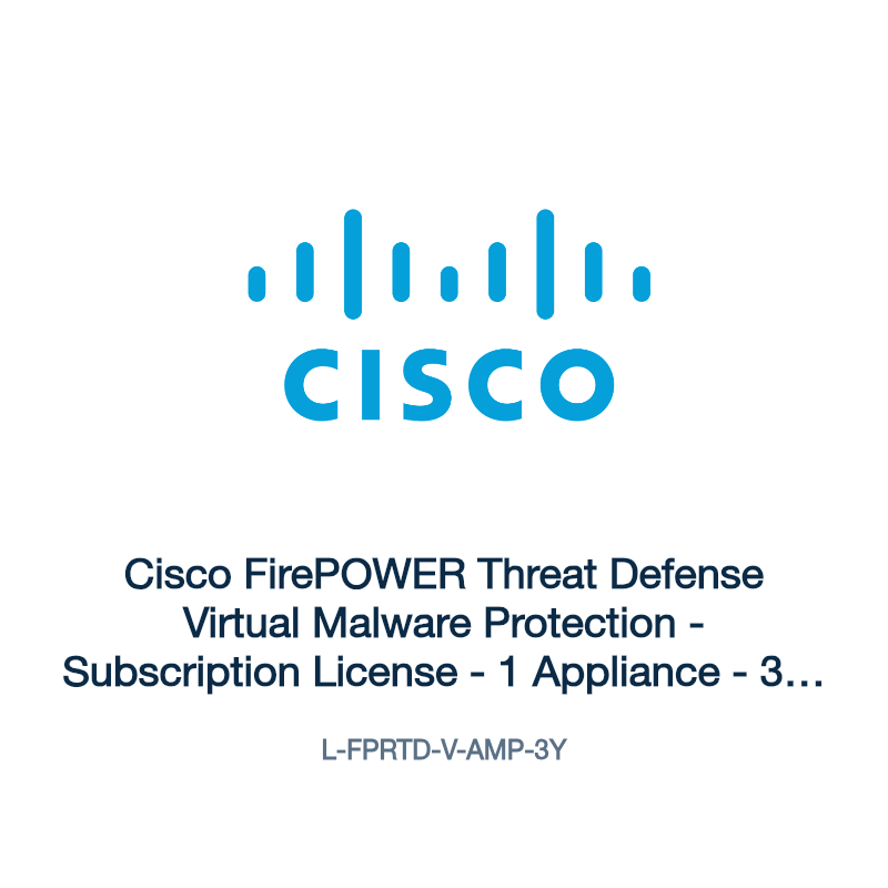 L-FPRTD-V-AMP-3Y: Cisco FirePOWER Threat Defense Virtual Malware Protection