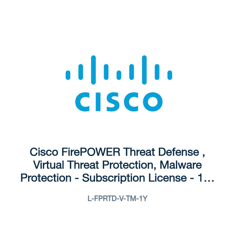 L-FPRTD-V-TM-1Y: Cisco FirePOWER Threat Defense , Virtual Threat Protection, Malware