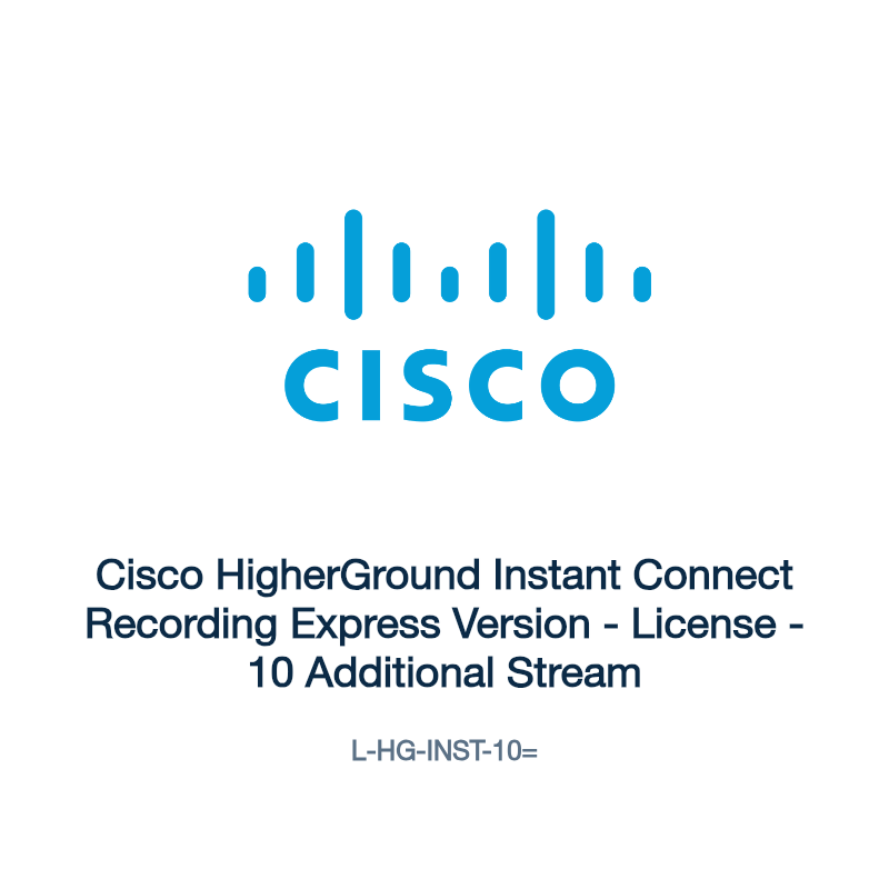 L-HG-INST-10=: Cisco HigherGround Instant Connect Recording Express Version