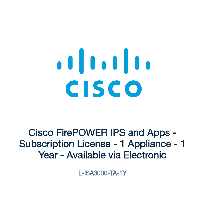 L-ISA3000-TA-1Y: Cisco FirePOWER IPS and Apps