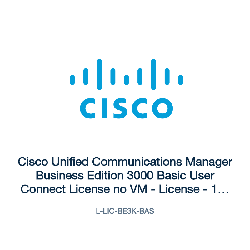 L-LIC-BE3K-BAS: Cisco Unified Communications Manager Business Edition 3000 Basic User