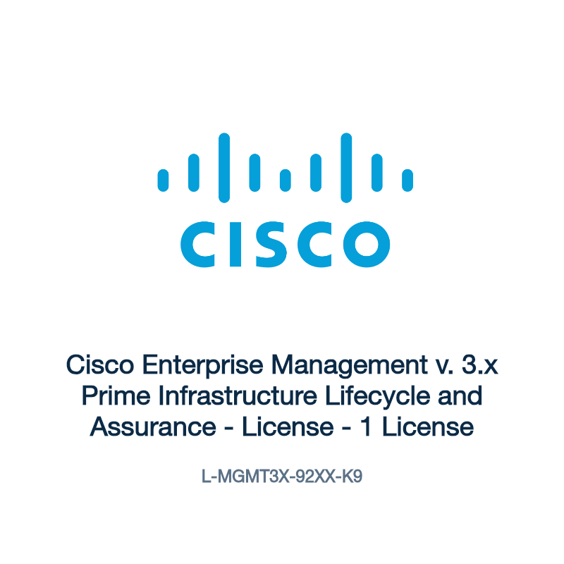L-MGMT3X-92XX-K9: Cisco Enterprise Management v. 3.x Prime Infrastructure Lifecycle and