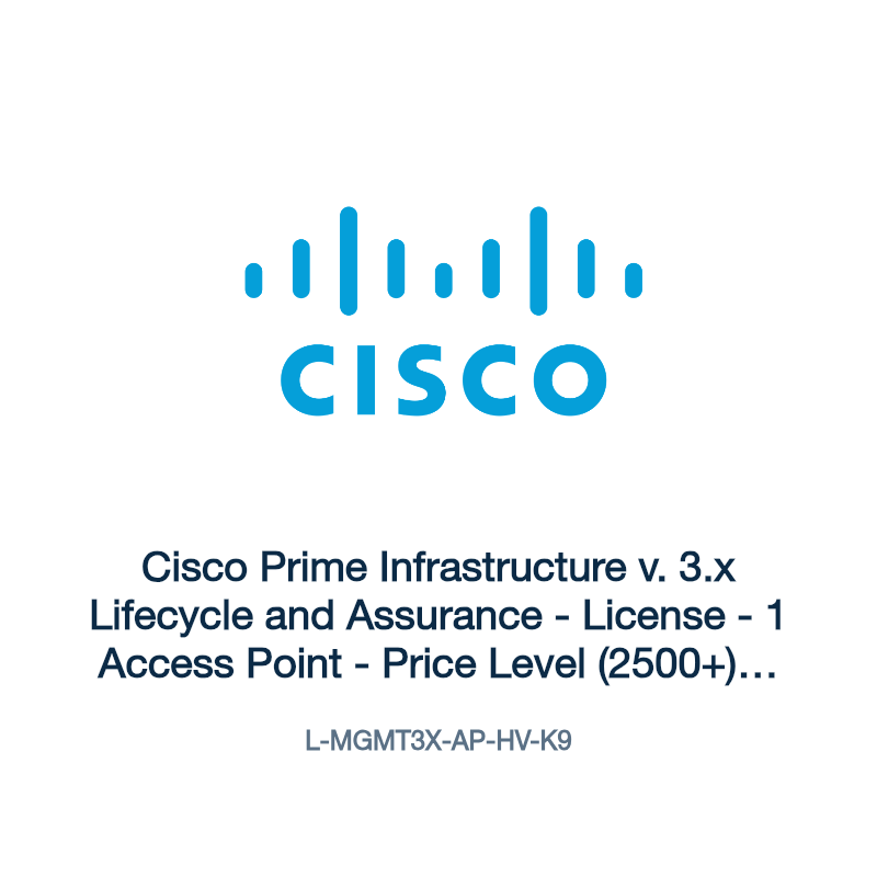 L-MGMT3X-AP-HV-K9: Cisco Prime Infrastructure v. 3.x Lifecycle and Assurance
