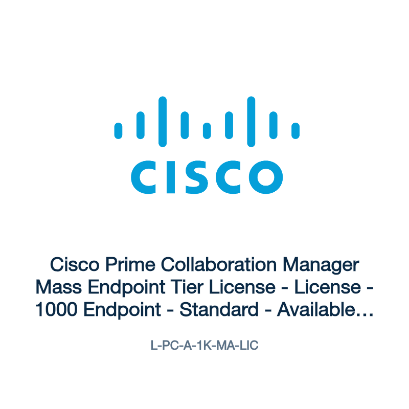 L-PC-A-1K-MA-LIC: Cisco Prime Collaboration Manager Mass Endpoint Tier License