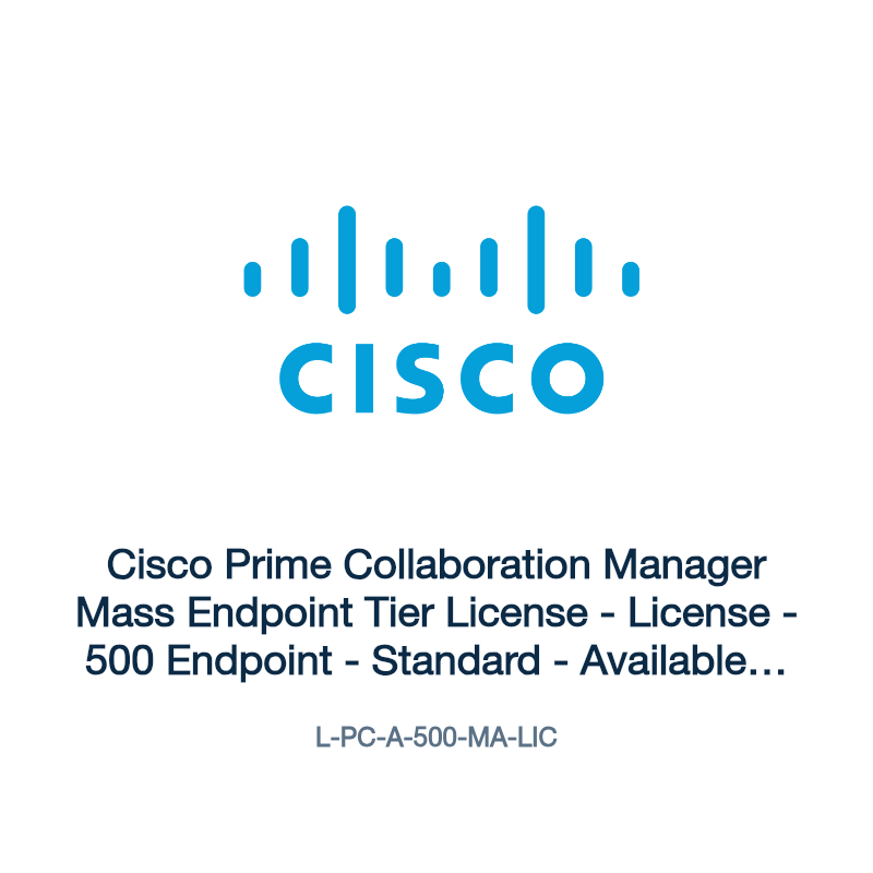 L-PC-A-500-MA-LIC: Cisco Prime Collaboration Manager Mass Endpoint Tier License