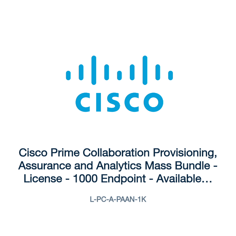 L-PC-A-PAAN-1K: Cisco Prime Collaboration Provisioning, Assurance and Analytics Mass