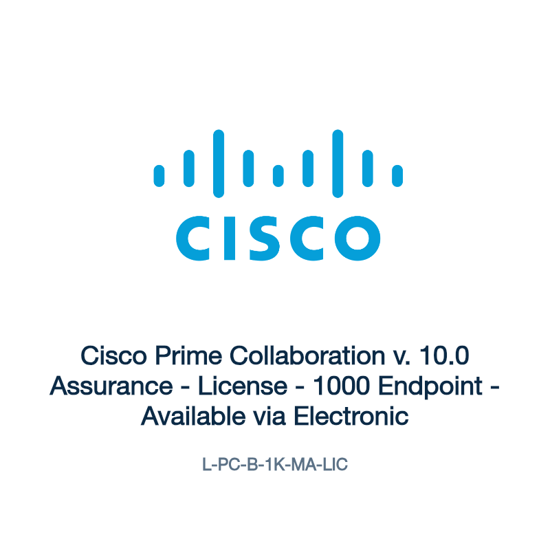 L-PC-B-1K-MA-LIC: Cisco Prime Collaboration v. 10.0 Assurance