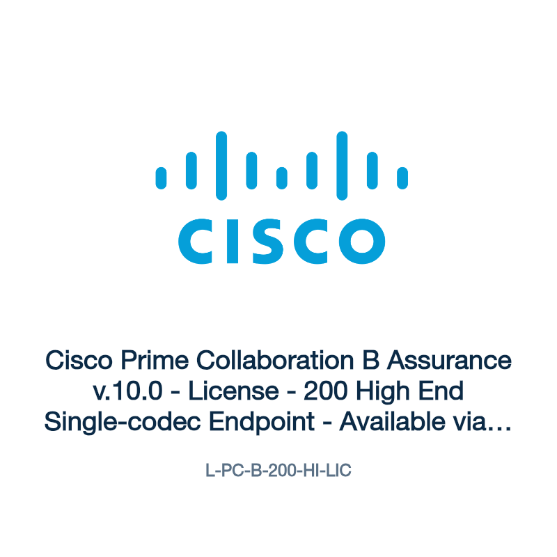 L-PC-B-200-HI-LIC: Cisco Prime Collaboration B Assurance v.10.0
