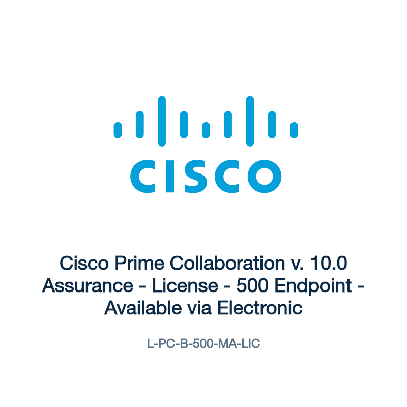 L-PC-B-500-MA-LIC: Cisco Prime Collaboration v. 10.0 Assurance