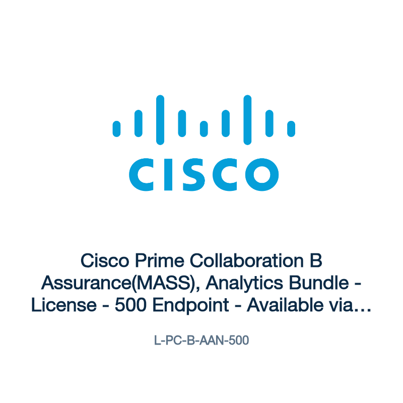 L-PC-B-AAN-500: Cisco Prime Collaboration B Assurance(MASS), Analytics Bundle