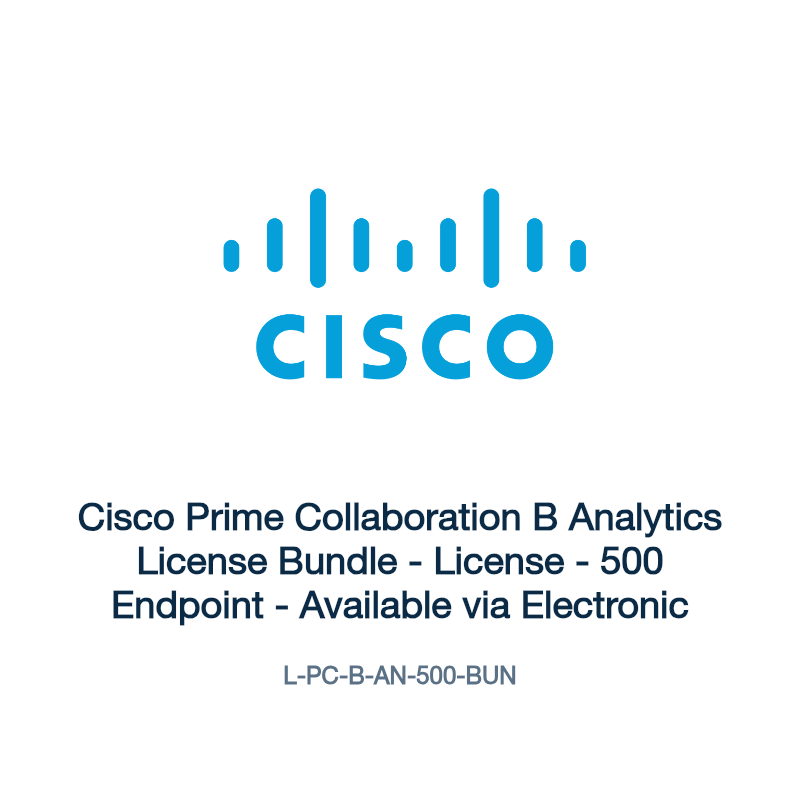 L-PC-B-AN-500-BUN: Cisco Prime Collaboration B Analytics License Bundle