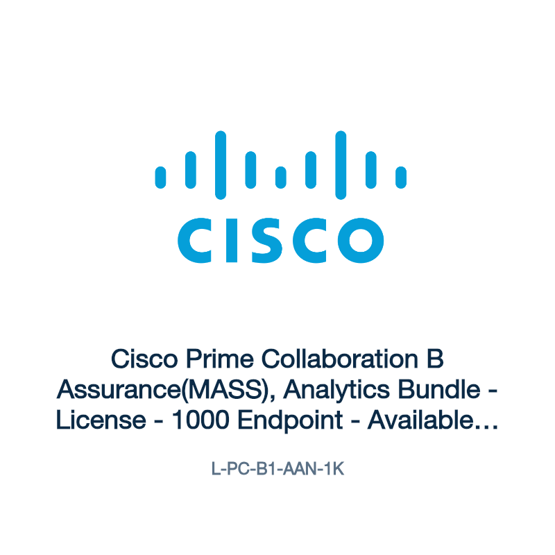 L-PC-B1-AAN-1K: Cisco Prime Collaboration B Assurance(MASS), Analytics Bundle