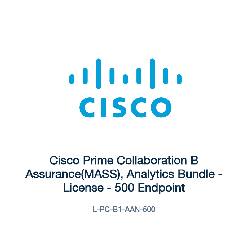 L-PC-B1-AAN-500: Cisco Prime Collaboration B Assurance(MASS), Analytics Bundle