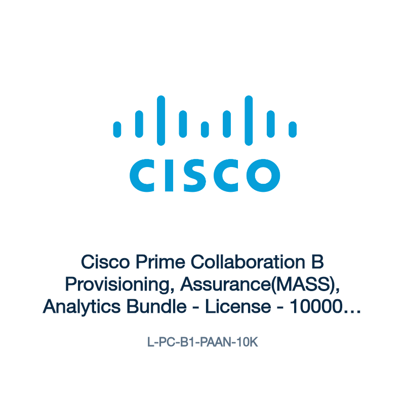 L-PC-B1-PAAN-10K: Cisco Prime Collaboration B Provisioning, Assurance(MASS), Analytics