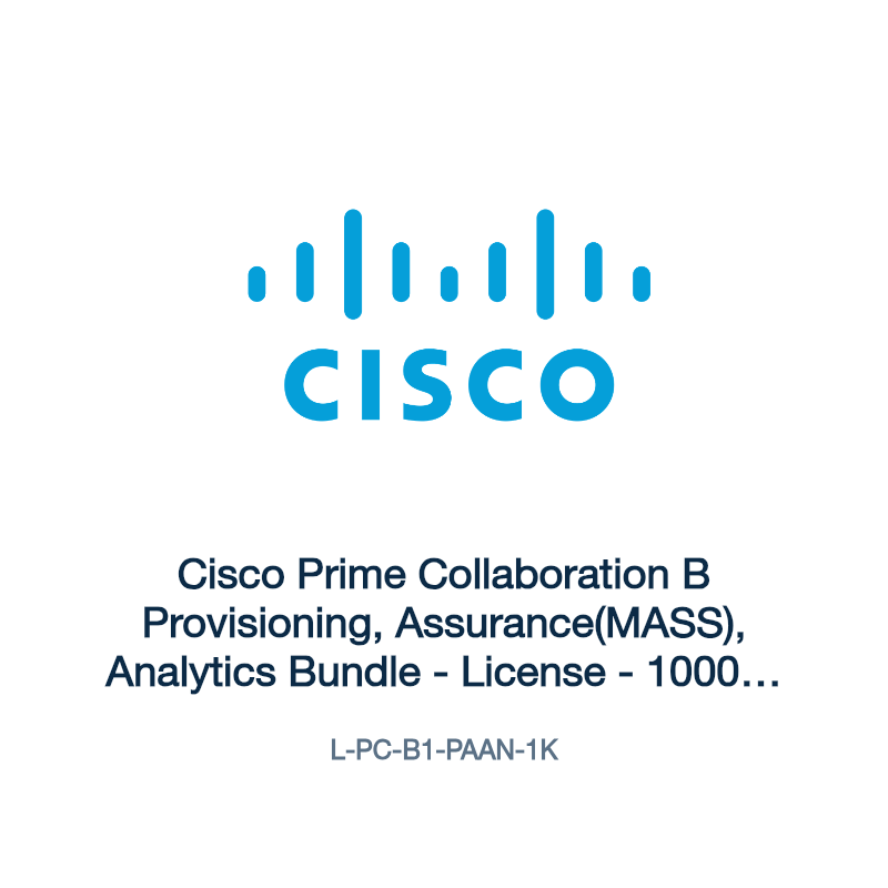 L-PC-B1-PAAN-1K: Cisco Prime Collaboration B Provisioning, Assurance(MASS), Analytics