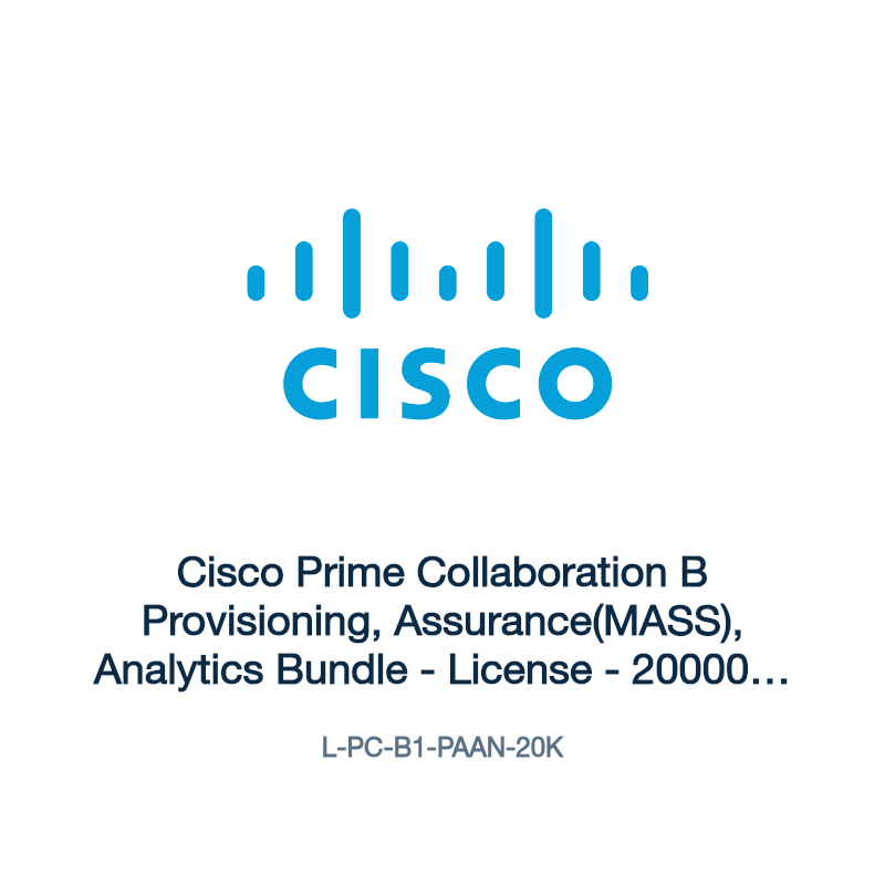L-PC-B1-PAAN-20K: Cisco Prime Collaboration B Provisioning, Assurance(MASS), Analytics