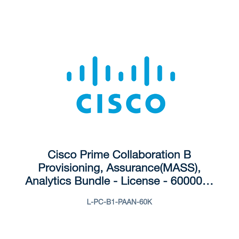 L-PC-B1-PAAN-60K: Cisco Prime Collaboration B Provisioning, Assurance(MASS), Analytics