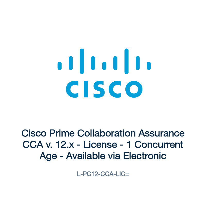 L-PC12-CCA-LIC=: Cisco Prime Collaboration Assurance CCA v. 12.x