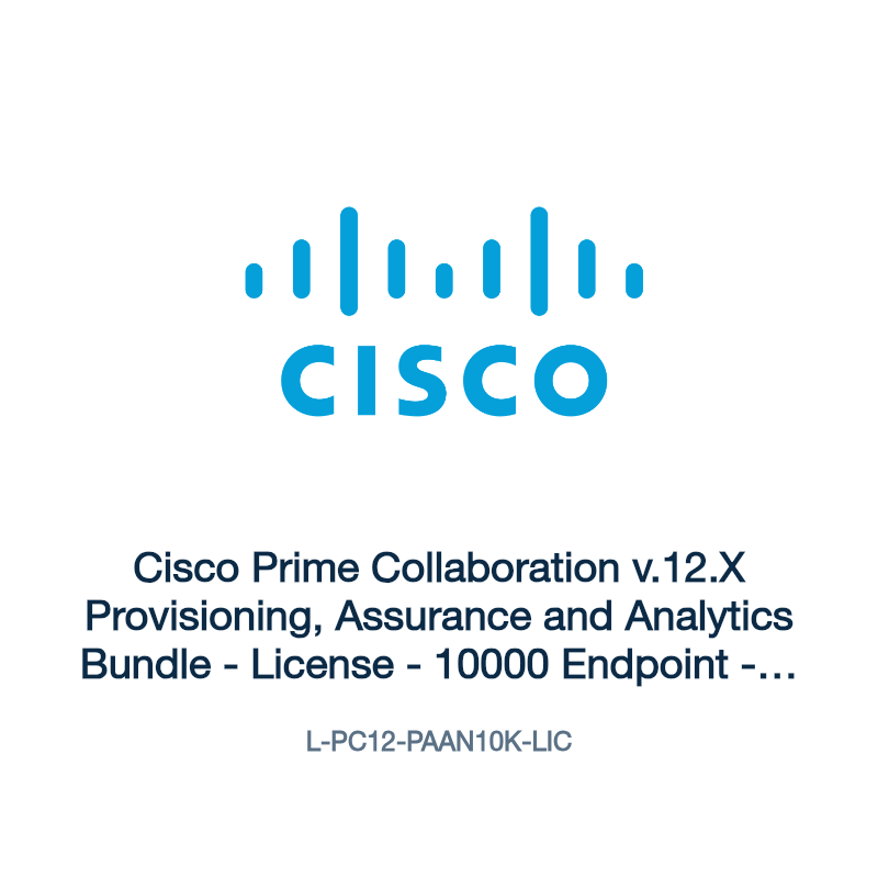 L-PC12-PAAN10K-LIC: Cisco Prime Collaboration v.12.X Provisioning, Assurance and