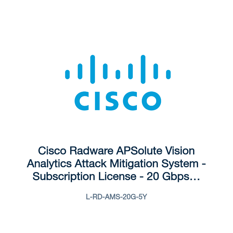 L-RD-AMS-20G-5Y: Cisco Radware APSolute Vision Analytics Attack Mitigation System