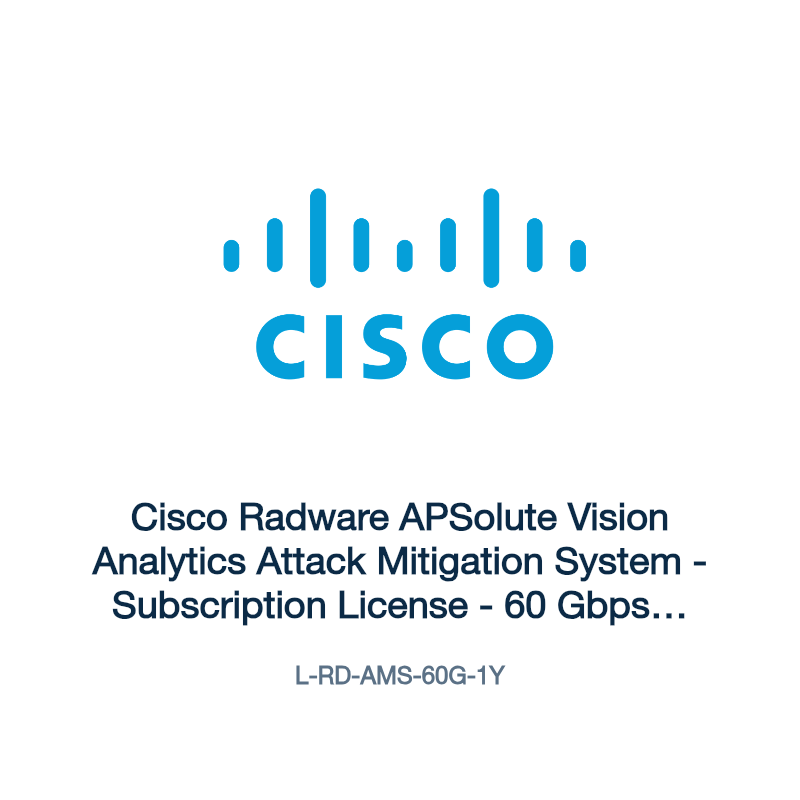 L-RD-AMS-60G-1Y: Cisco Radware APSolute Vision Analytics Attack Mitigation System