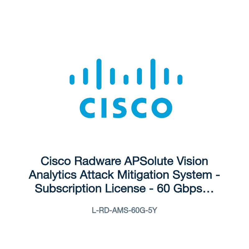 L-RD-AMS-60G-5Y: Cisco Radware APSolute Vision Analytics Attack Mitigation System