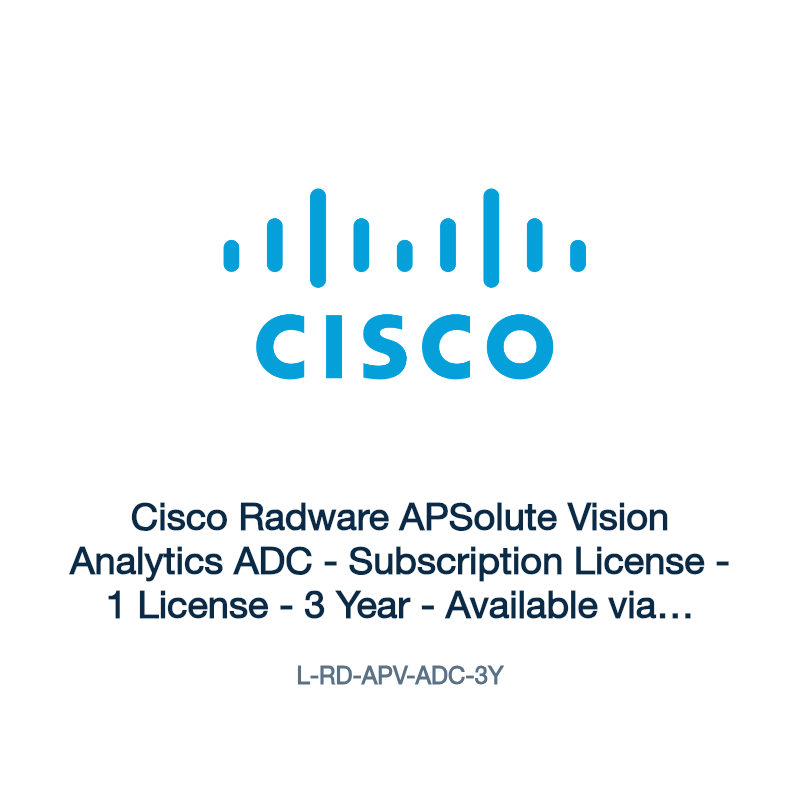 L-RD-APV-ADC-3Y: Cisco Radware APSolute Vision Analytics ADC