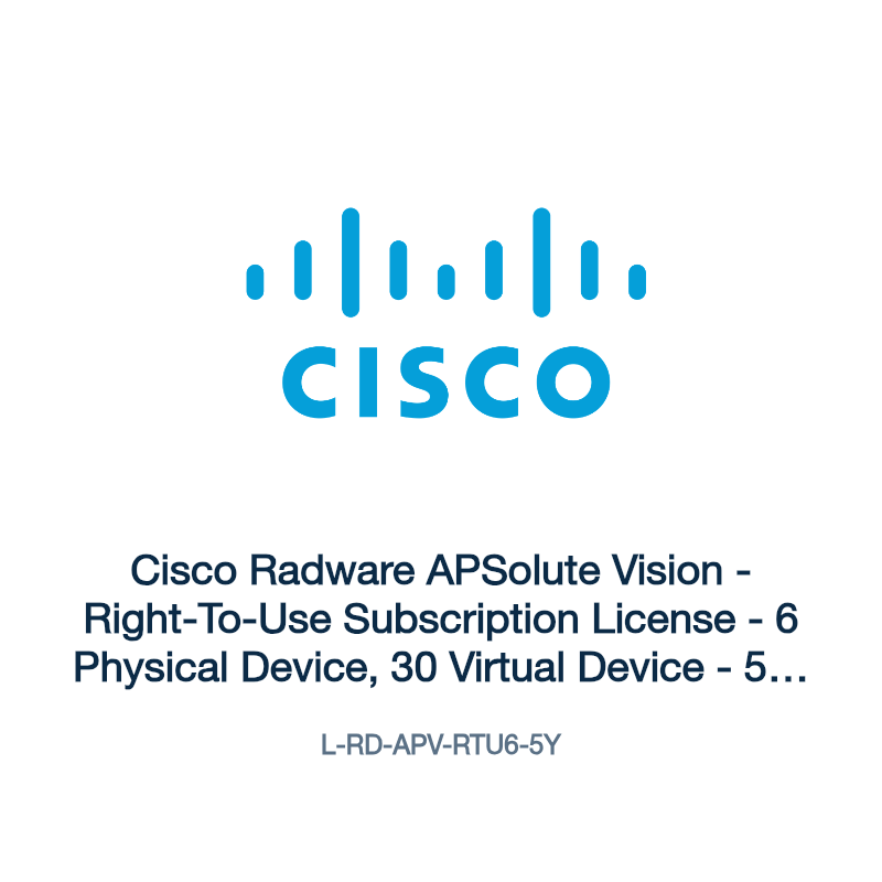 L-RD-APV-RTU6-5Y: Cisco Radware APSolute Vision