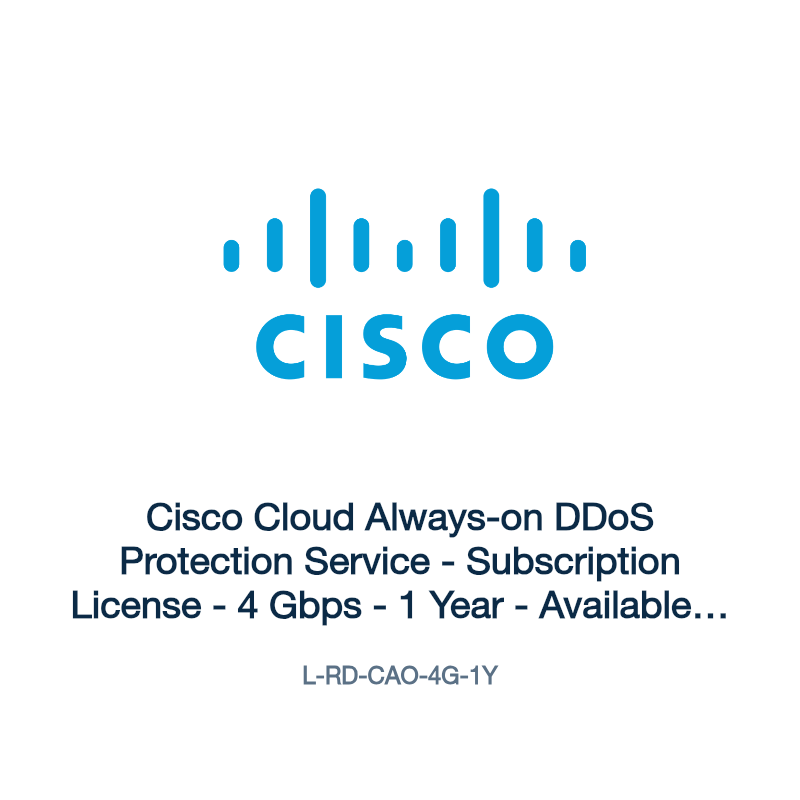 L-RD-CAO-4G-1Y: Cisco Cloud Always-on DDoS Protection Service
