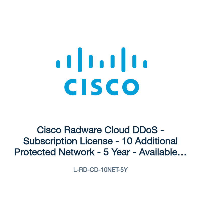 L-RD-CD-10NET-5Y: Cisco Radware Cloud DDoS