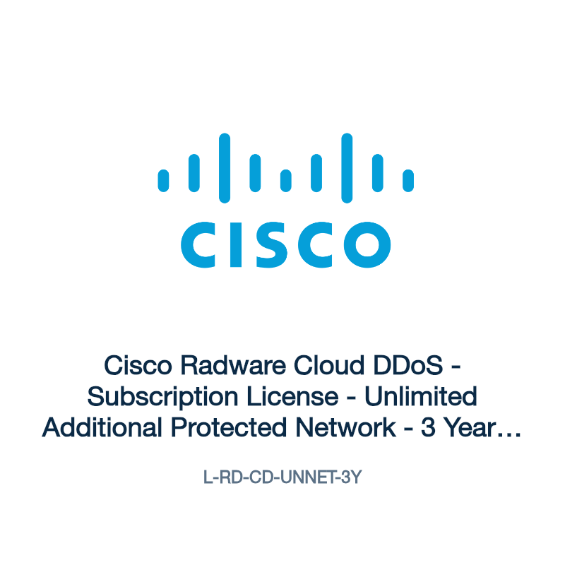 L-RD-CD-UNNET-3Y: Cisco Radware Cloud DDoS