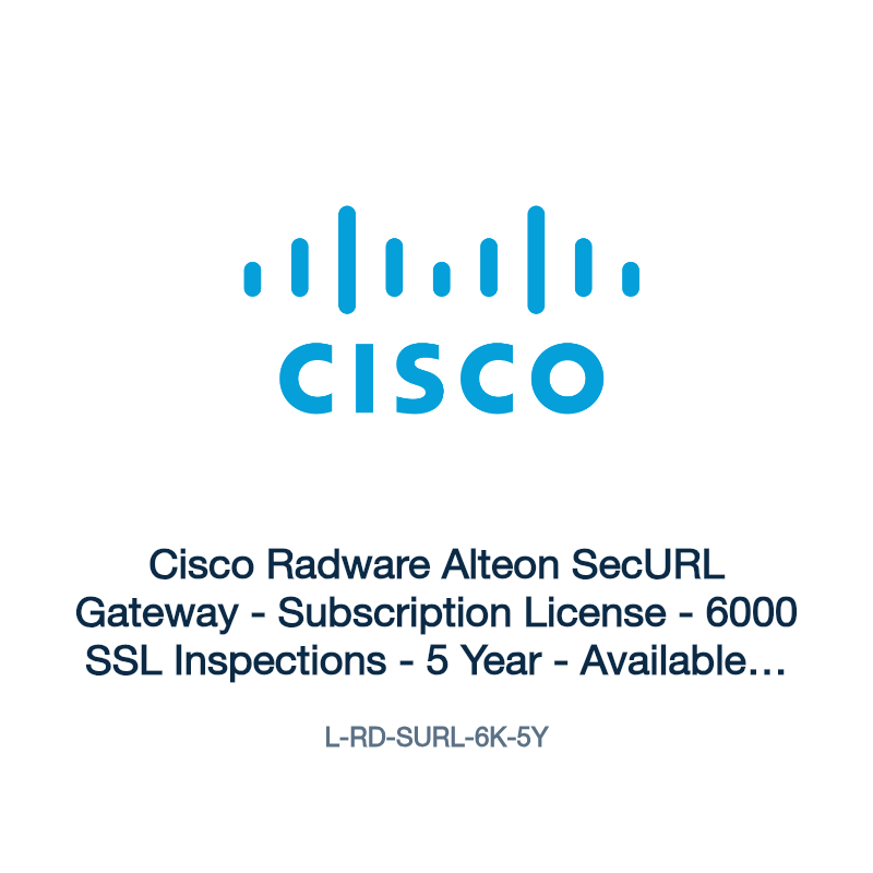 L-RD-SURL-6K-5Y: Cisco Radware Alteon SecURL Gateway