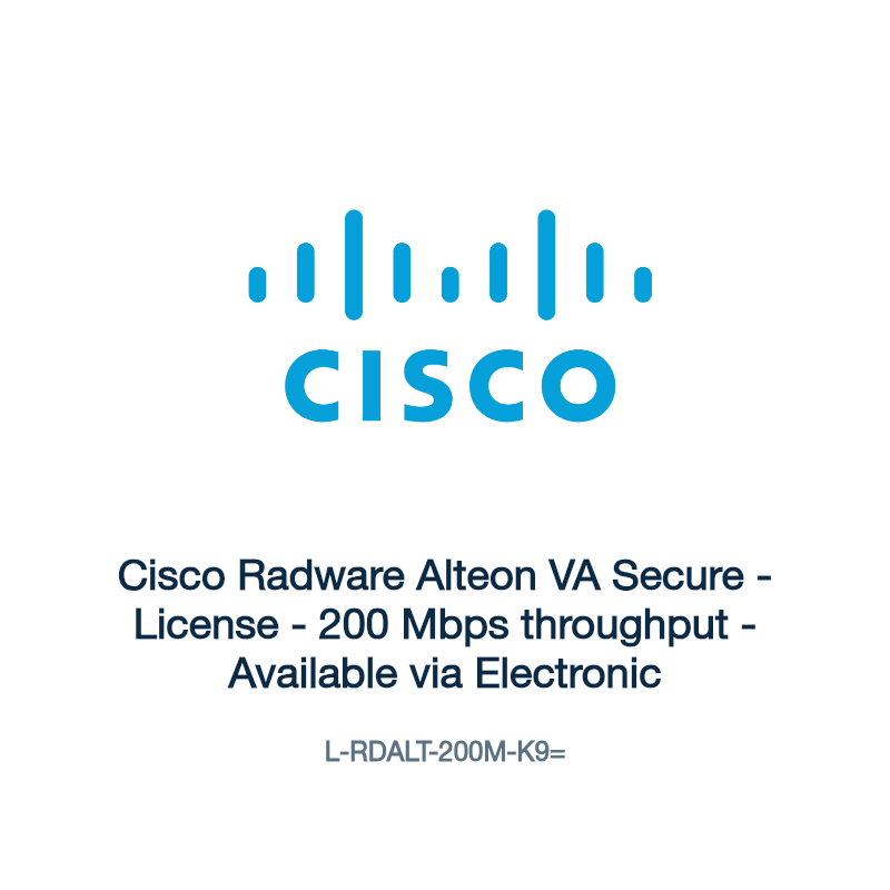 L-RDALT-200M-K9=: Cisco Radware Alteon VA Secure