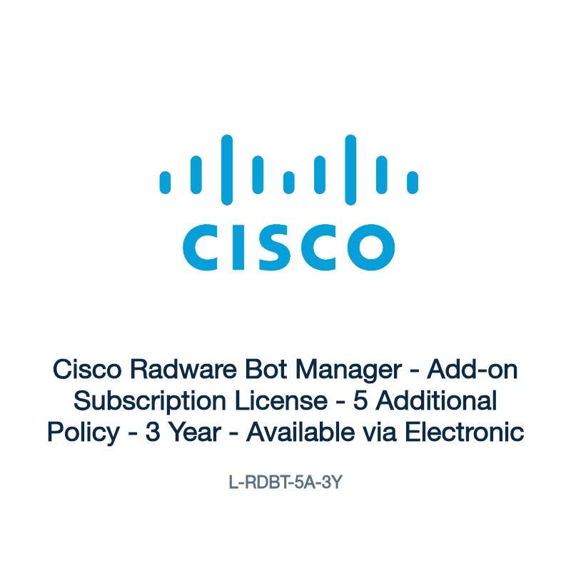 L-RDBT-5A-3Y: Cisco Radware Bot Manager
