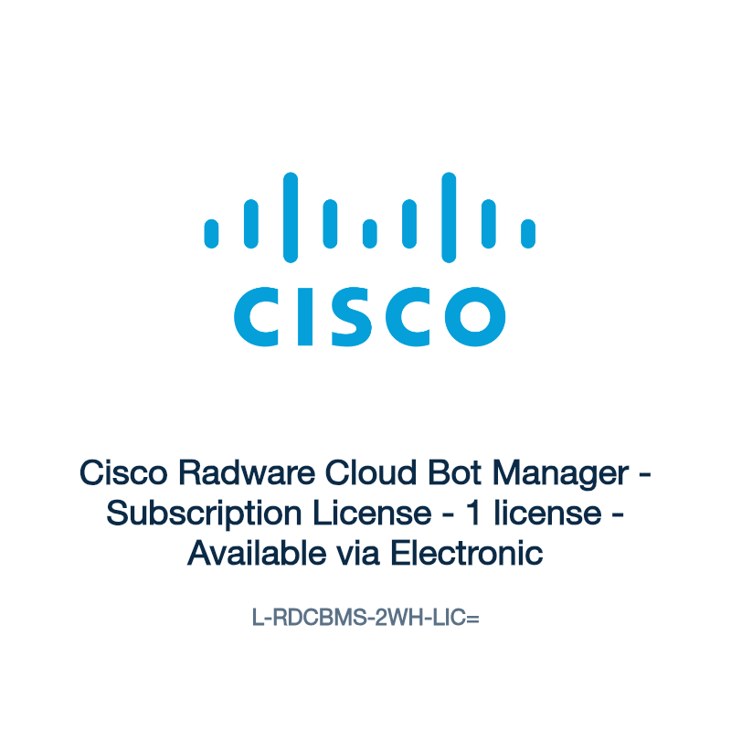 L-RDCBMS-2WH-LIC=: Cisco Radware Cloud Bot Manager