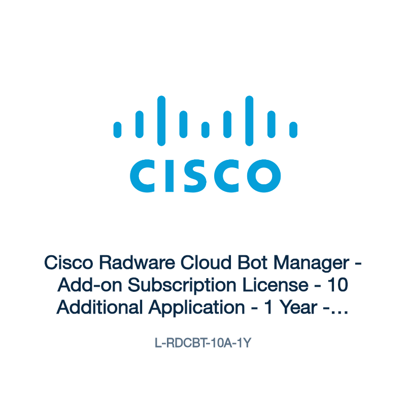L-RDCBT-10A-1Y: Cisco Radware Cloud Bot Manager