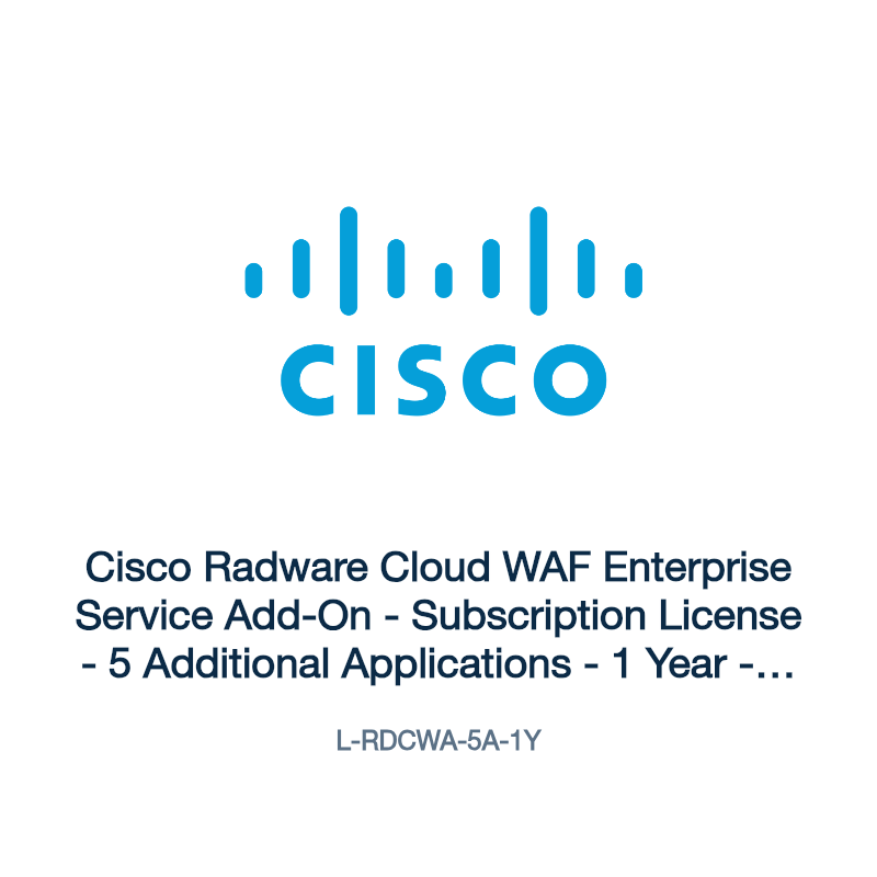 L-RDCWA-5A-1Y: Cisco Radware Cloud WAF Enterprise Service Add-On