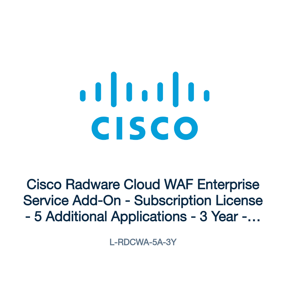 L-RDCWA-5A-3Y: Cisco Radware Cloud WAF Enterprise Service Add-On
